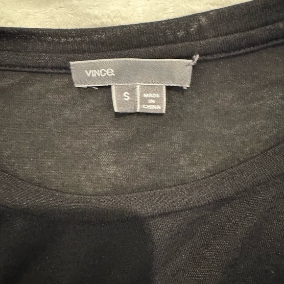 VINCE CREW NECK 3/4 SLEEVE WOMEN TEE SHIRT lightweight black - Picture 4 of 7